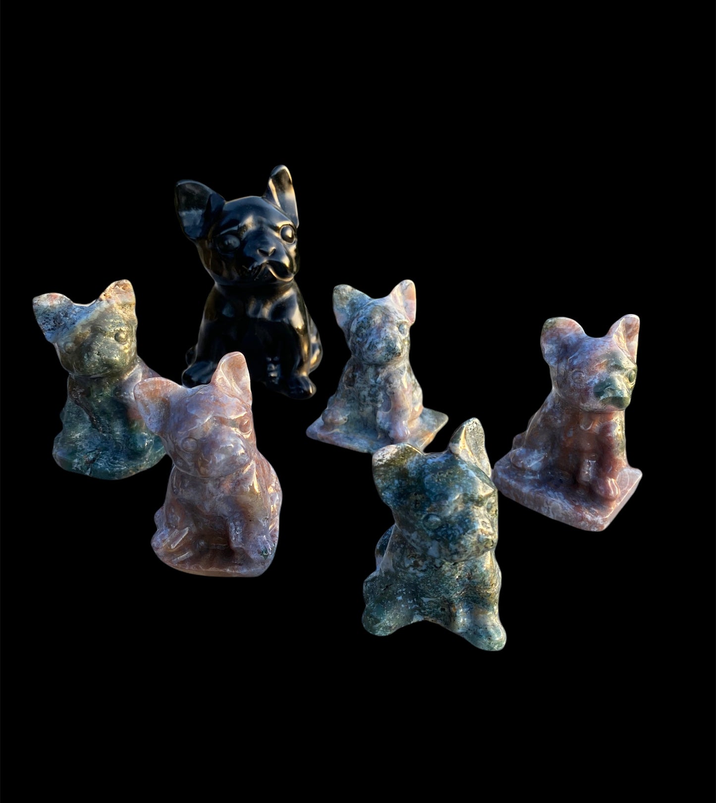 French Bulldog Crystal Carvings - Figurines