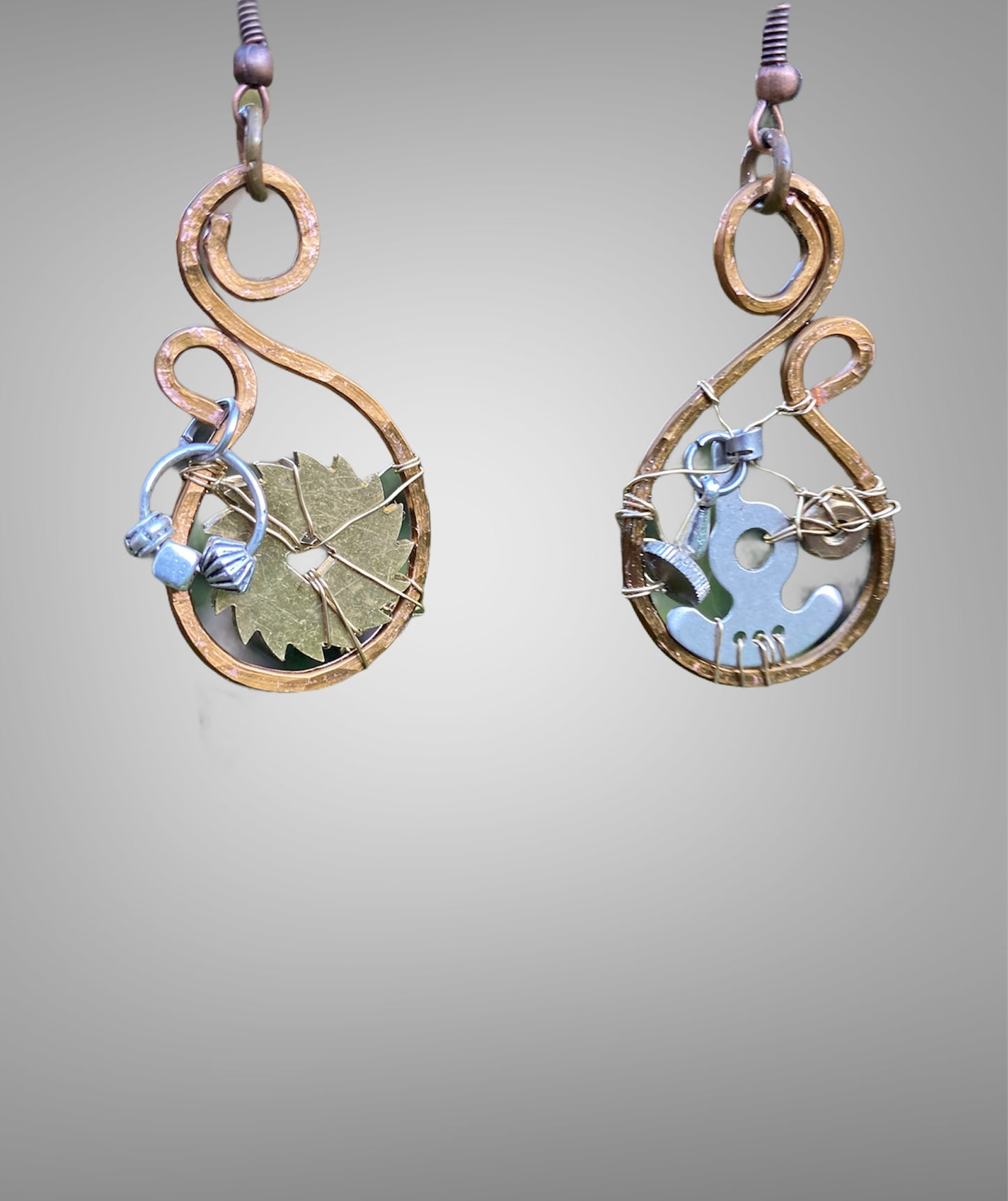 Steampunk Unalome Earrings