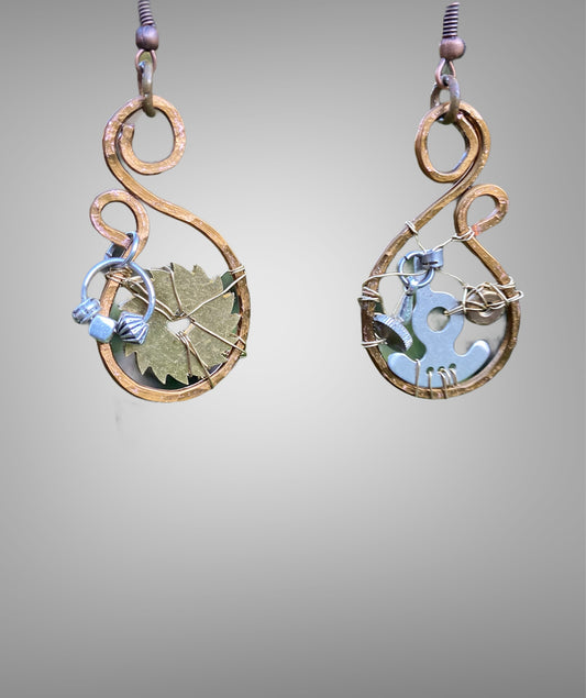 Steampunk Unalome Earrings