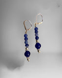 Blue Jade & Sterling Silver Earrings