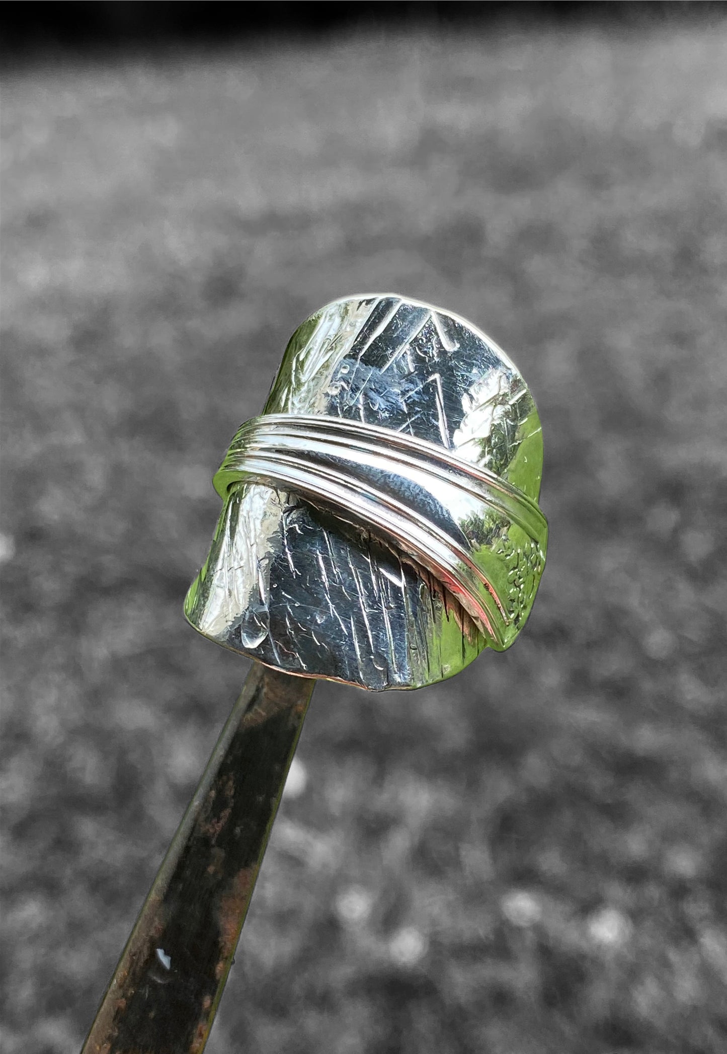 Vintage 1916 Birmingham Silver Spoon Ring sold