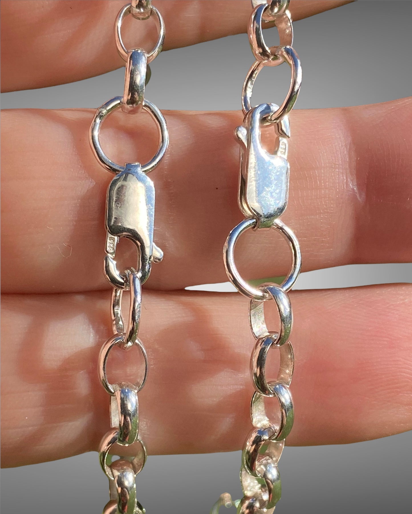 Sterling Silver Belcher Link Anklets
