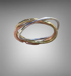 Handmade Russian Wedder Ring in Sterling Silver, Copper and Brass