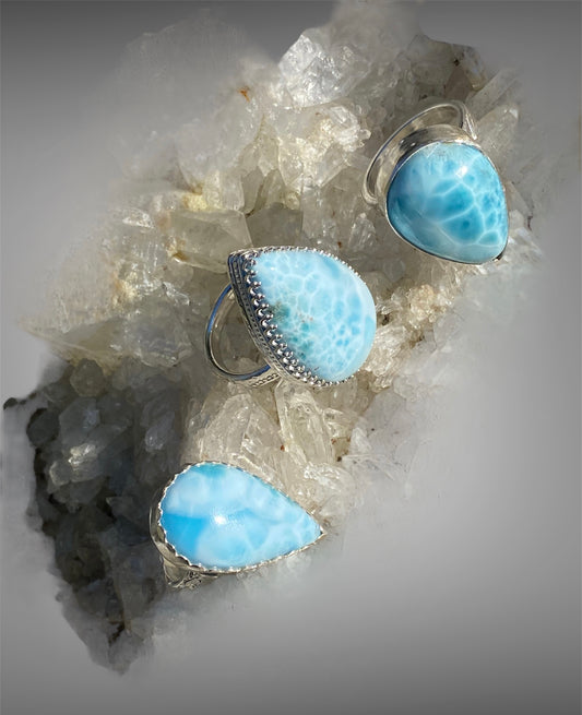 Handmade Sterling Silver Larimar Ring