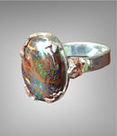 Qld Boulder Opal Rustic Ring