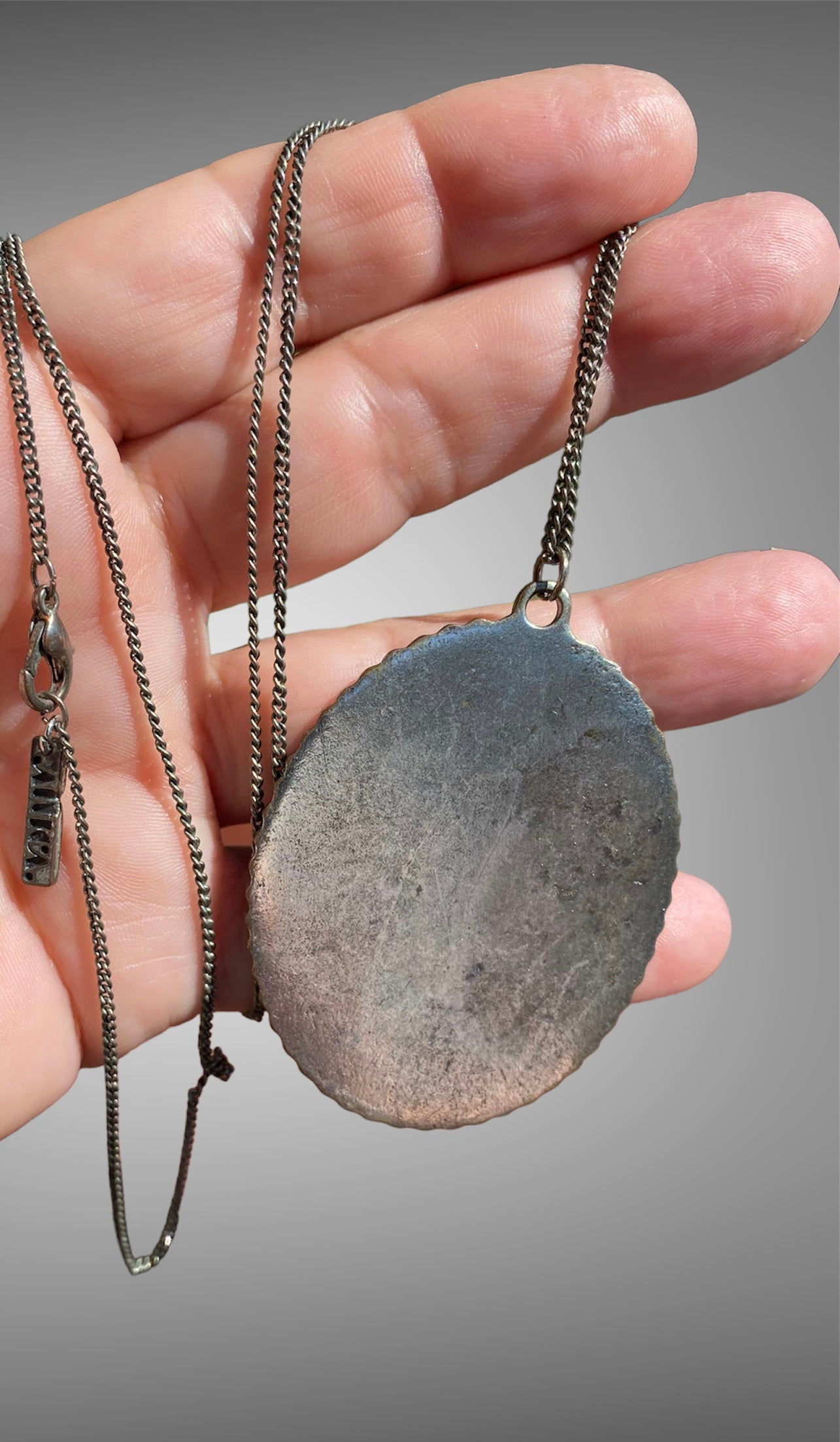 Vintage Hand painted on Material Finch Pendant