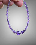 Faceted Amethyst Beads and Round Bead Bracelet