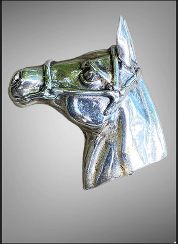 Vintage Sterling 3D Horse Brooch