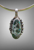 Large Chrysocolla Pendant with Collier