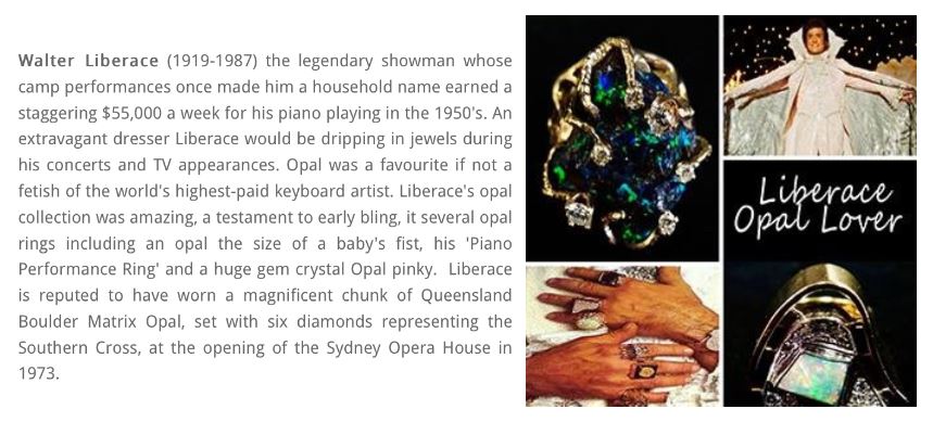 Liberace Opal and Diamond Ring sold