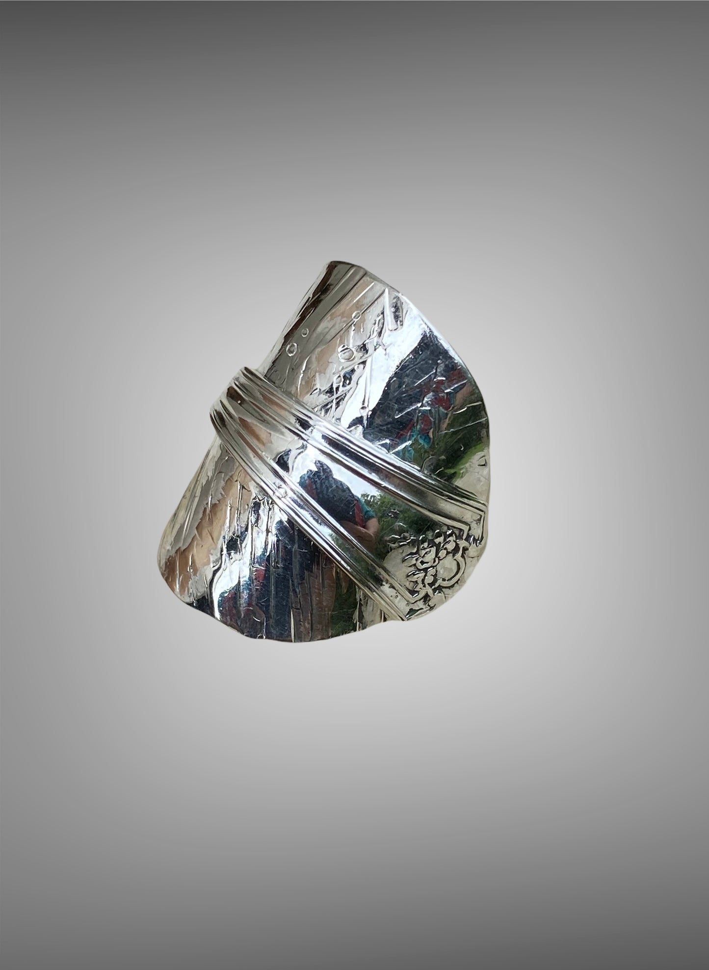 Vintage 1916 Birmingham Silver Spoon Ring sold