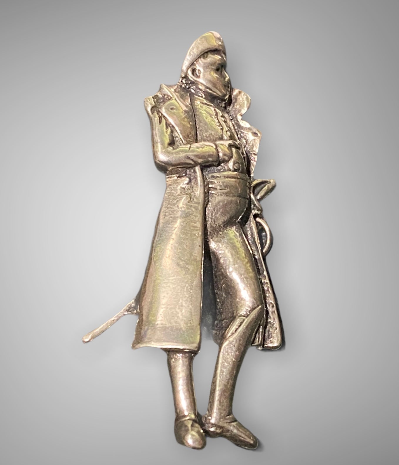 Antique Rare French Napoleon Sterling Lapel Pin Brooch