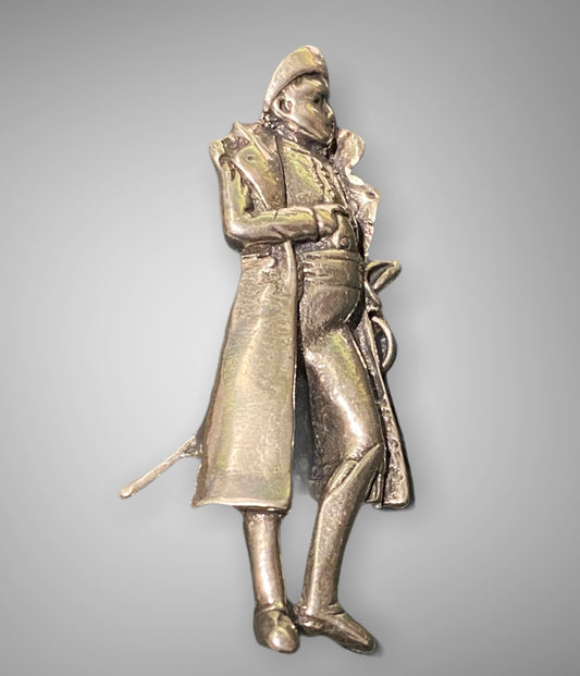 Antique Rare French Napoleon Sterling Lapel Pin Brooch