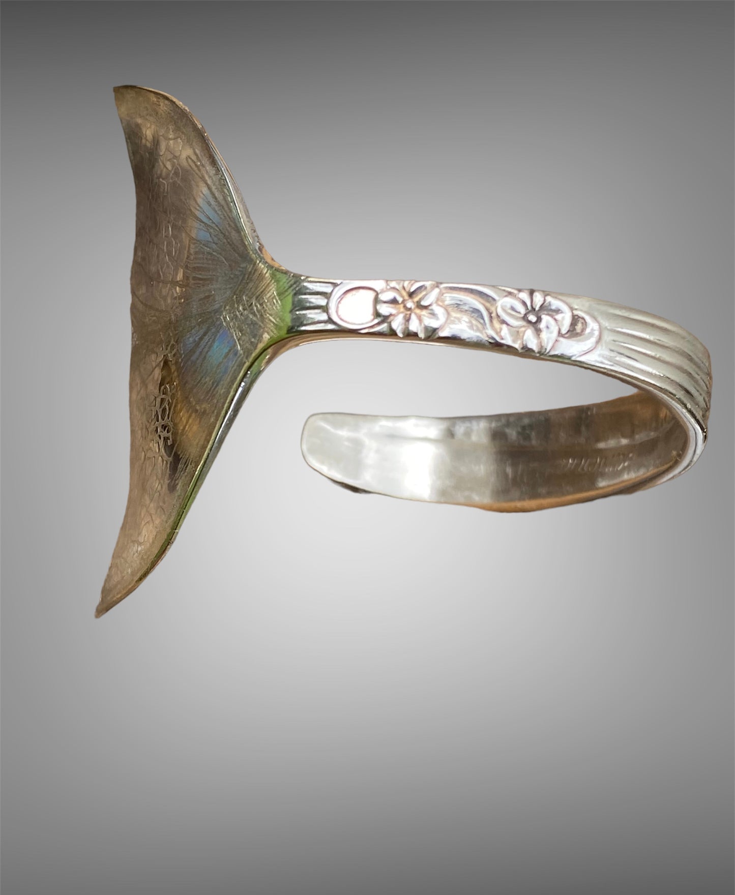Vintage Soup Spoon Whale Tail Cuff sold