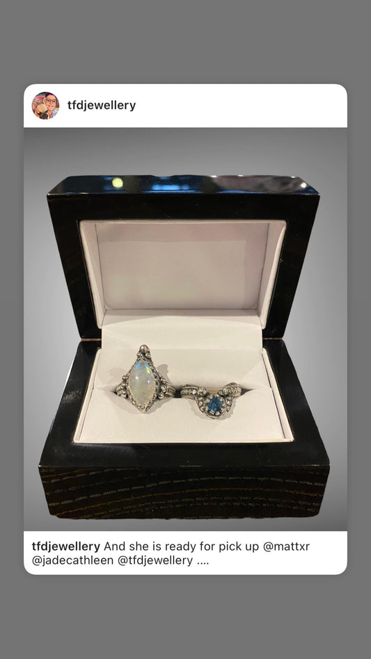 Bespoke Sterling Silver Engagement Wedding Ring Set sold