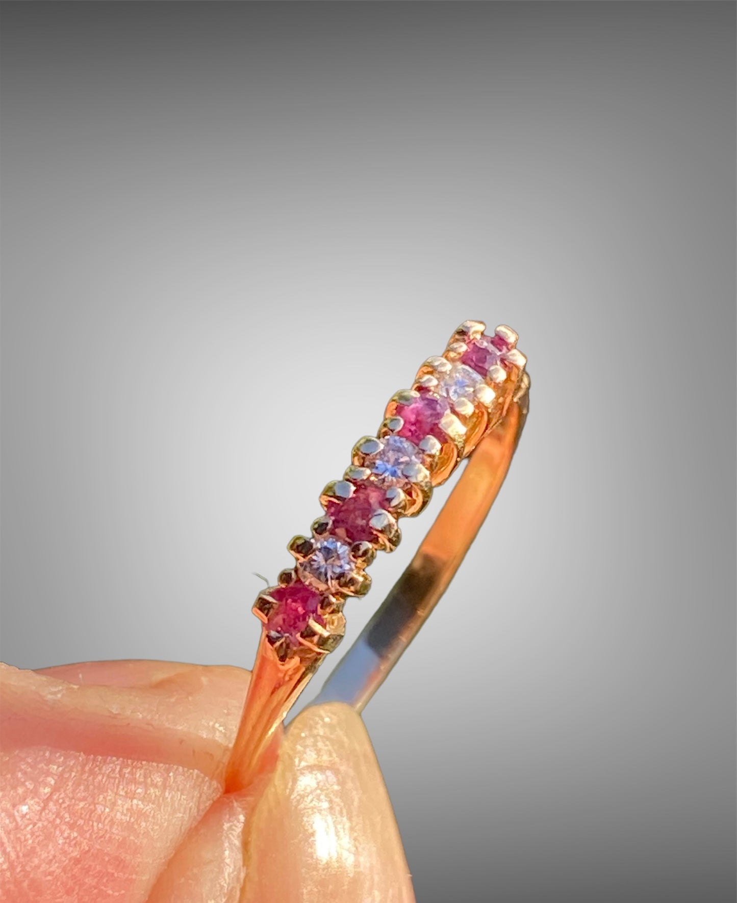 Vintage 14k Gold Ruby and Diamond Ring sold