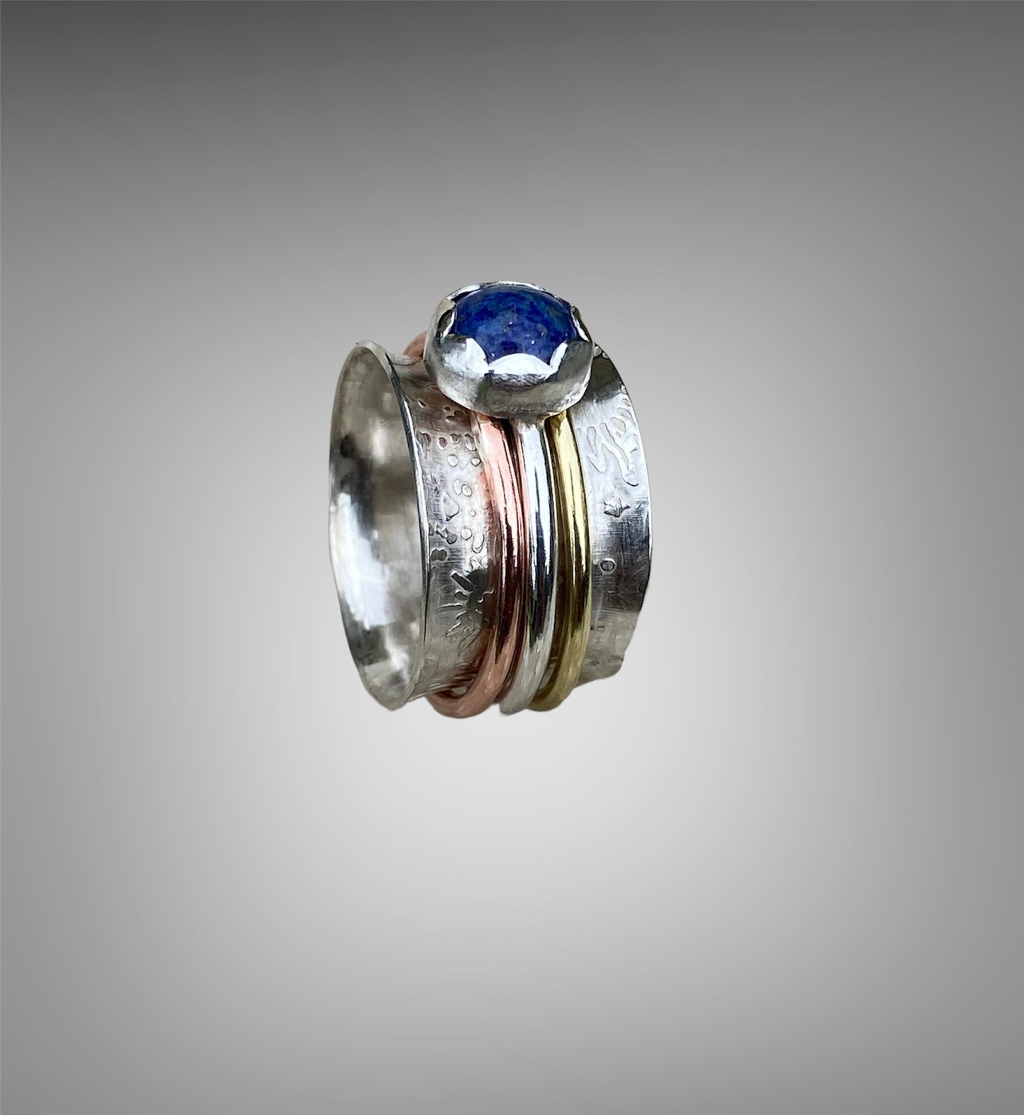 Handmade Lapis Lazuli Spinner Ring