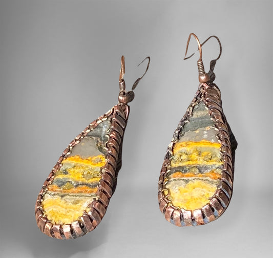 Handmade Bumblebee Jasper Earrings