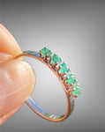 14k White Gold 5 Stone Emerald Estate Ring