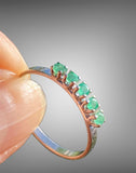 14k White Gold 5 Stone Emerald Estate Ring