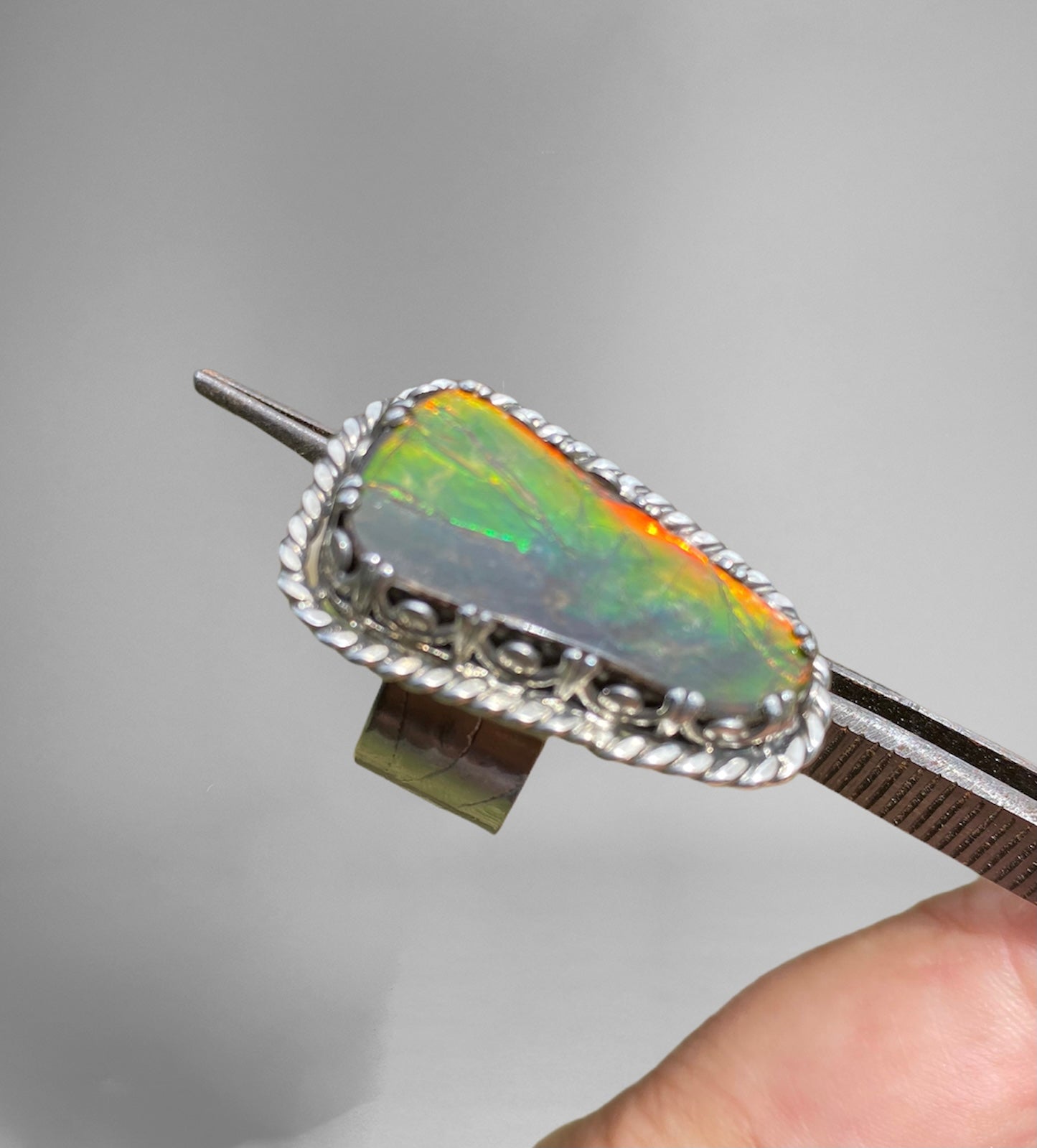 Handmade Ammolite Ring