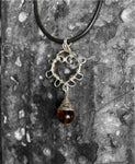 Heart and Amber Pendant