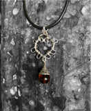 Heart and Amber Pendant