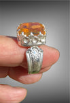 Artisan 15ct Citrine Cocktail Ring Sterling Silver