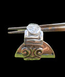 Fine 900 Silver Pre-Columbian Inca Mayan Tribal figure Vintage Spoon Ring