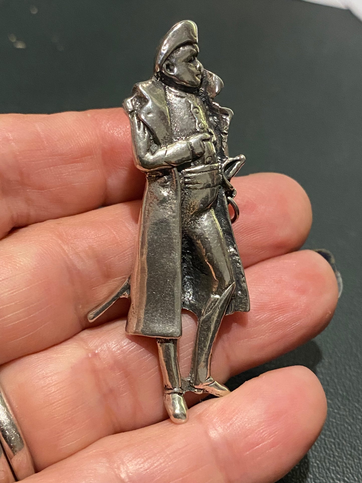 Antique Rare French Napoleon Sterling Lapel Pin Brooch