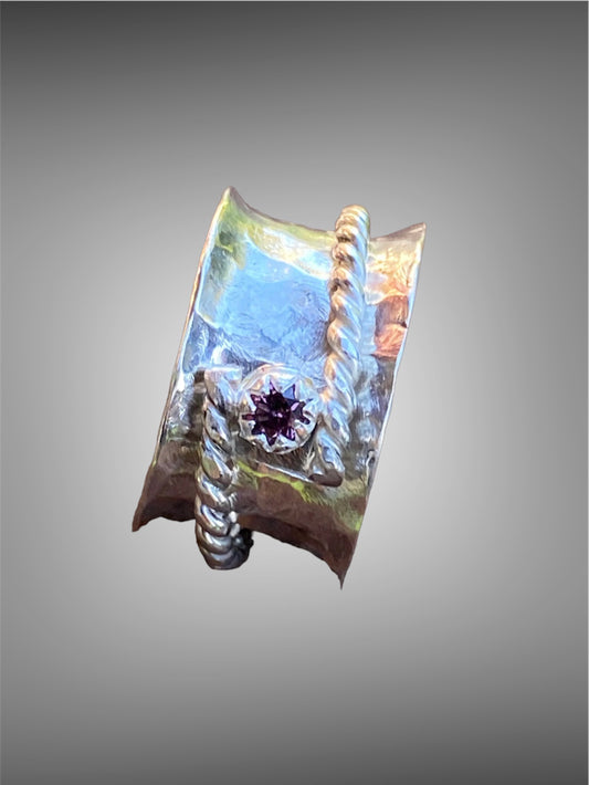 Handmade Violet Spinel Spinner Ring