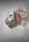 Handmade Large Pear Shaped Rose Quartz Artisan Ring