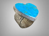 Heart Shaped Kingman Turquoise Ring