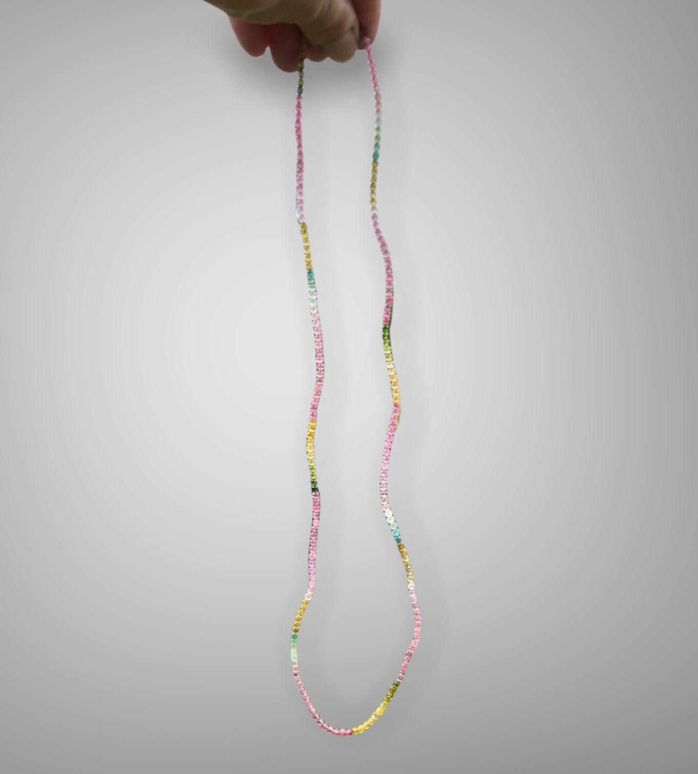 Multicoloured Natural Rainbow Tourmaline Bead necklace/bracelet