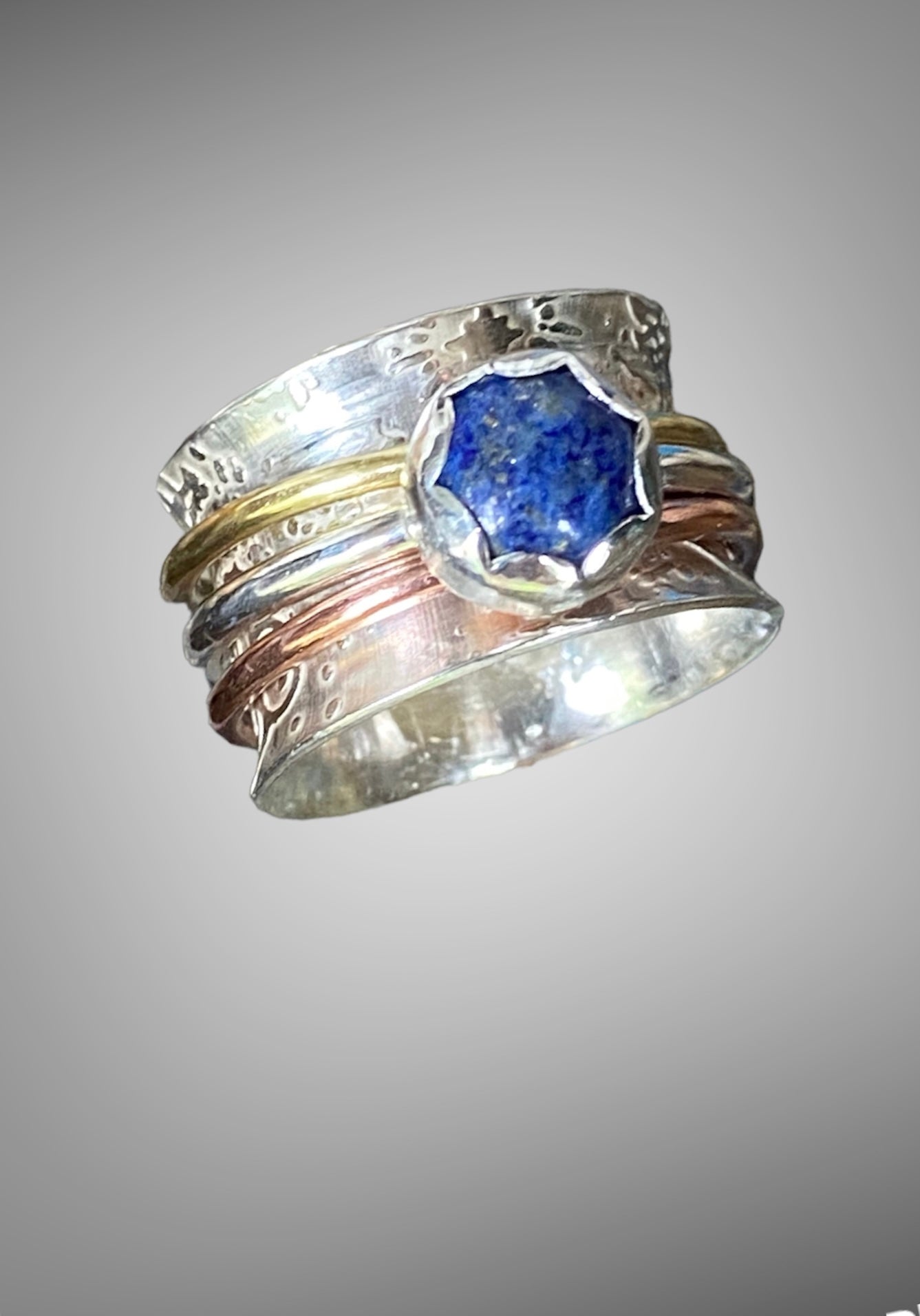 Handmade Lapis Lazuli Spinner Ring