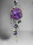 Amethyst Cluster and Pyrite Dream Catcher Necklace