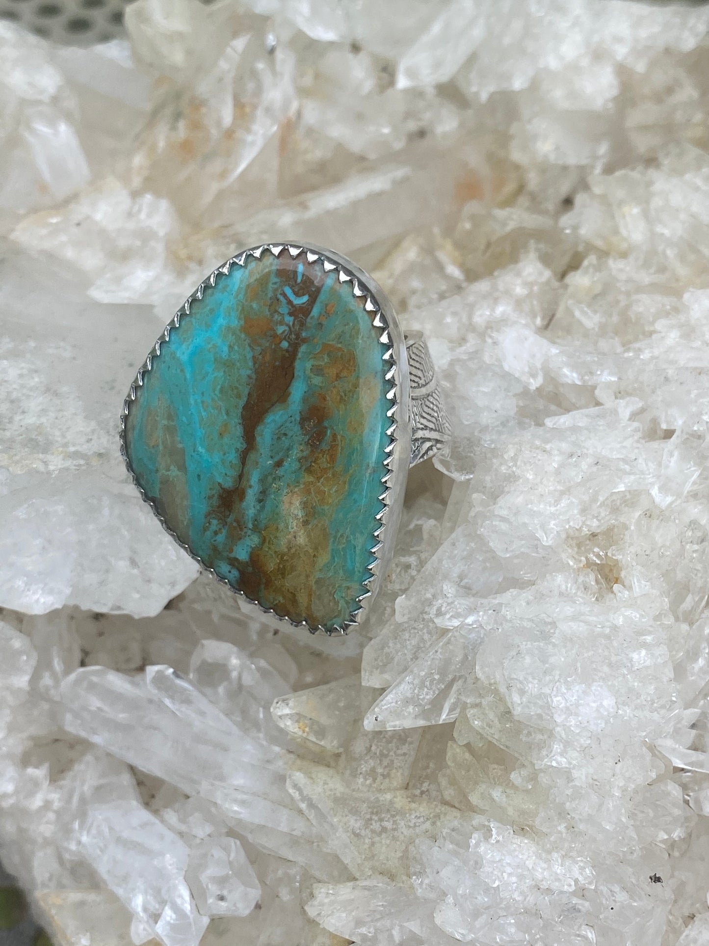 Artisan Kingman Turquoise Sterling Silver Statement Ring