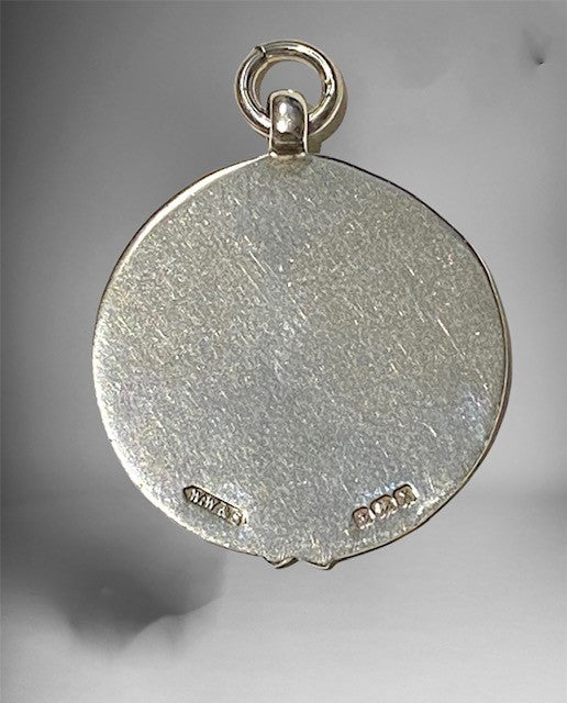 Vintage Birmingham Solid Silver Fob Football Scene c1922