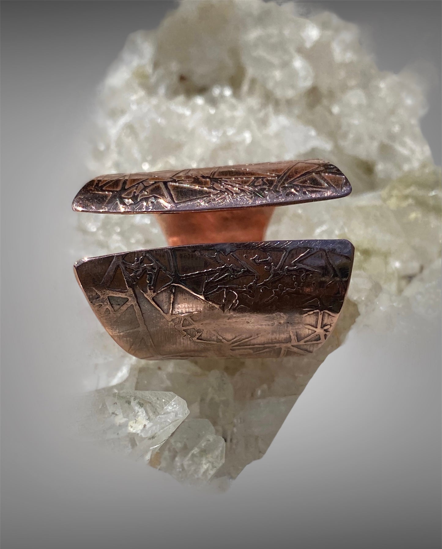 Handmade Copper Viking Textured Ring