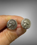 Vintage Crete Itanos Silver Coin c 320-270 AC Cufflinks