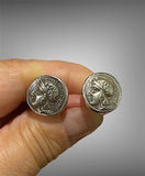 Vintage Crete Itanos Silver Coin c 320-270 AC Cufflinks